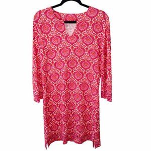 Coolibar UPF 50+ Paisley Tunic Dress Pink Red Women’s Medium Sun Protection